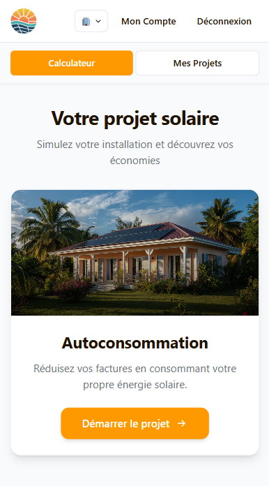 Capture d'écran de l'application AutonoSun